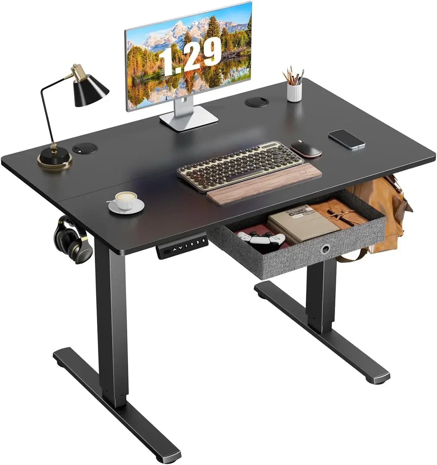 Electric Standing adjustable Desk with Drawer