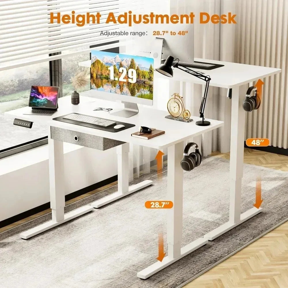 Electric Standing adjustable Desk with Drawer