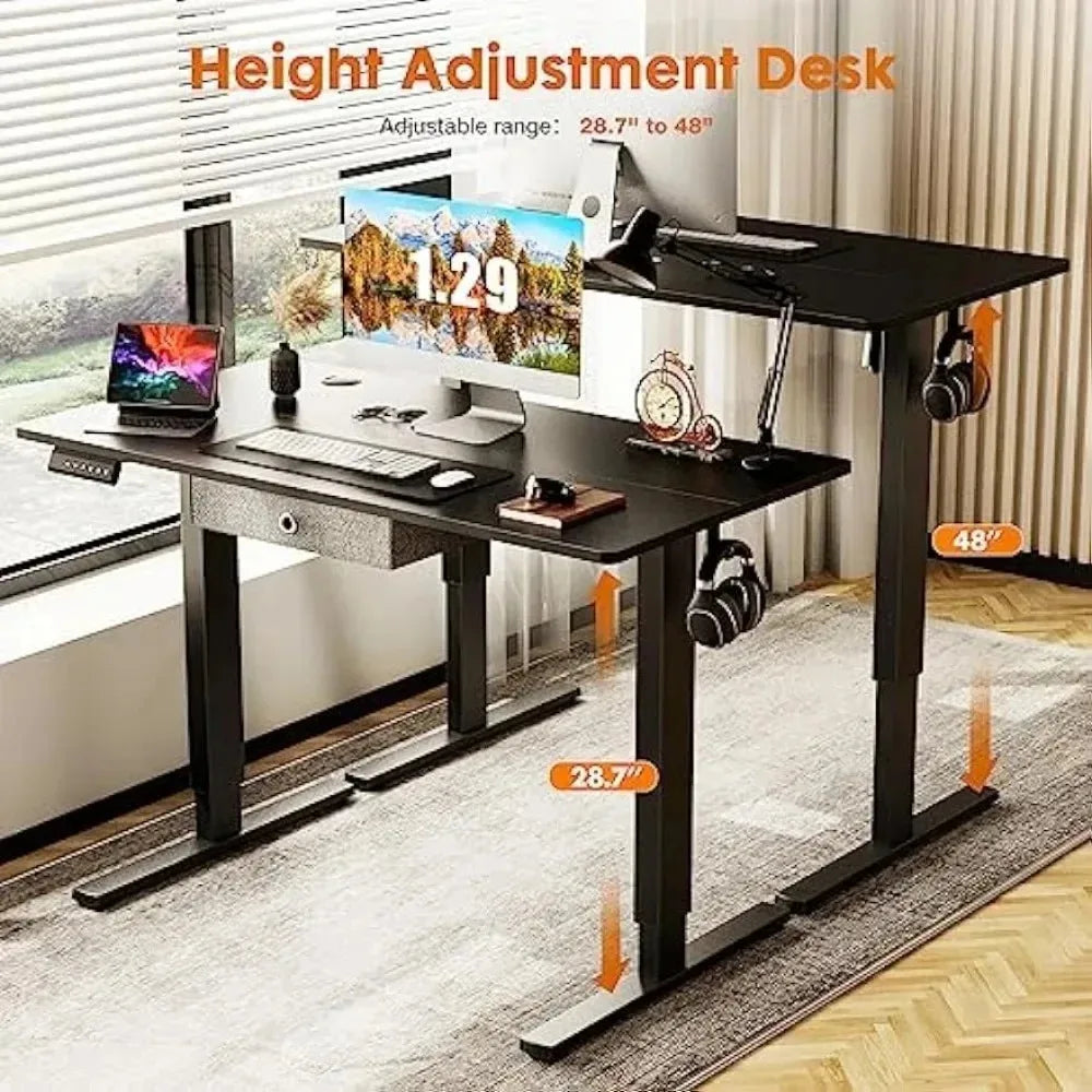 Electric Standing adjustable Desk with Drawer
